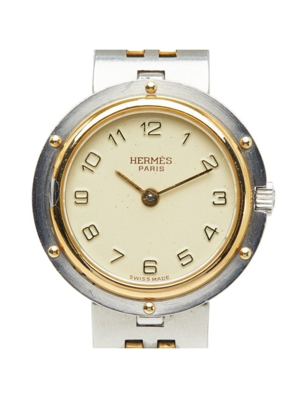 Hermes Olympia Watch Beige Silver Gold Stainless Steel